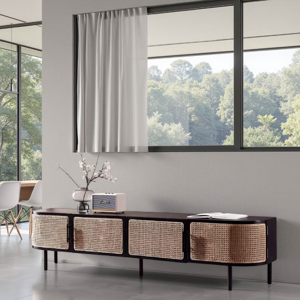 Aina Ash Wood Rattan TV Stand