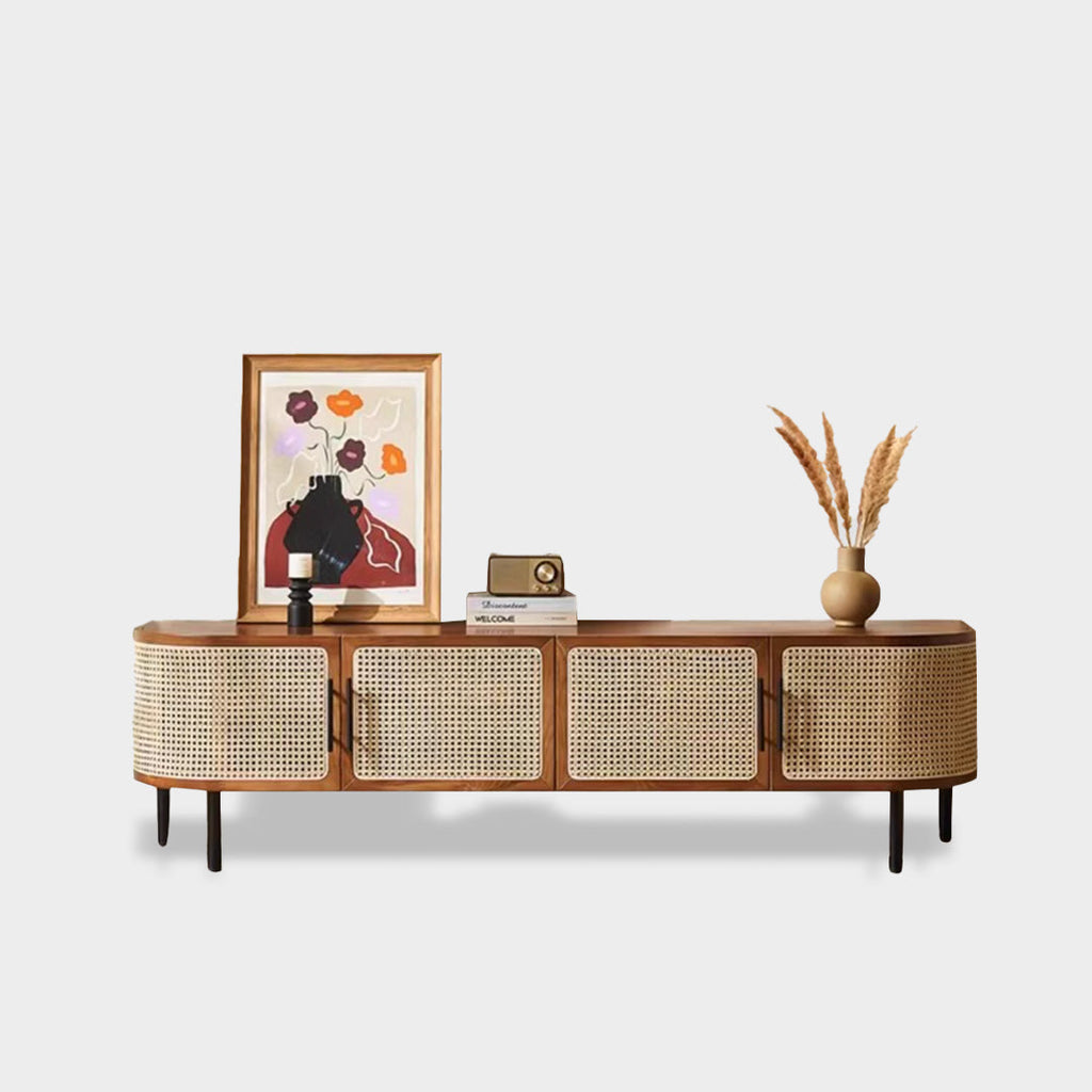 Aina Ash Wood Rattan TV Stand