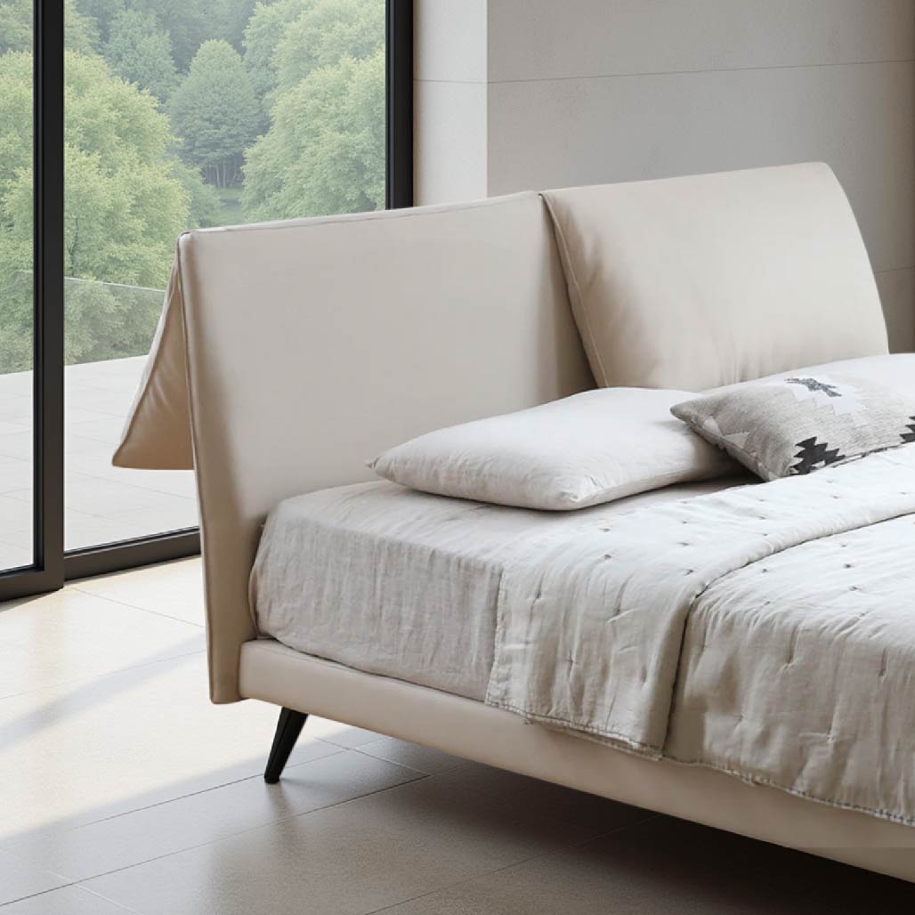 Elin Italian Leather Modern Bed