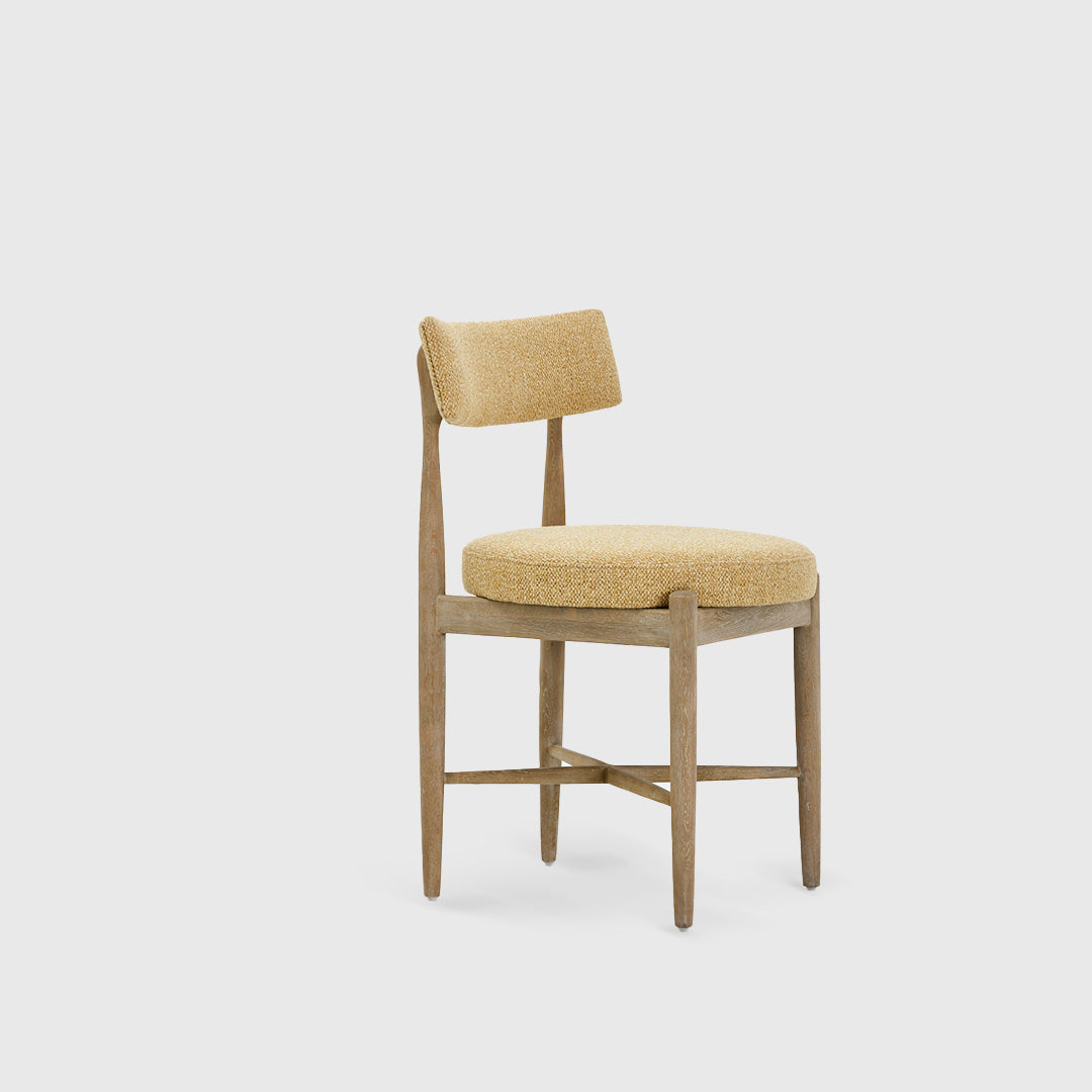Inge Yellow Fabric Oak Dining Chair