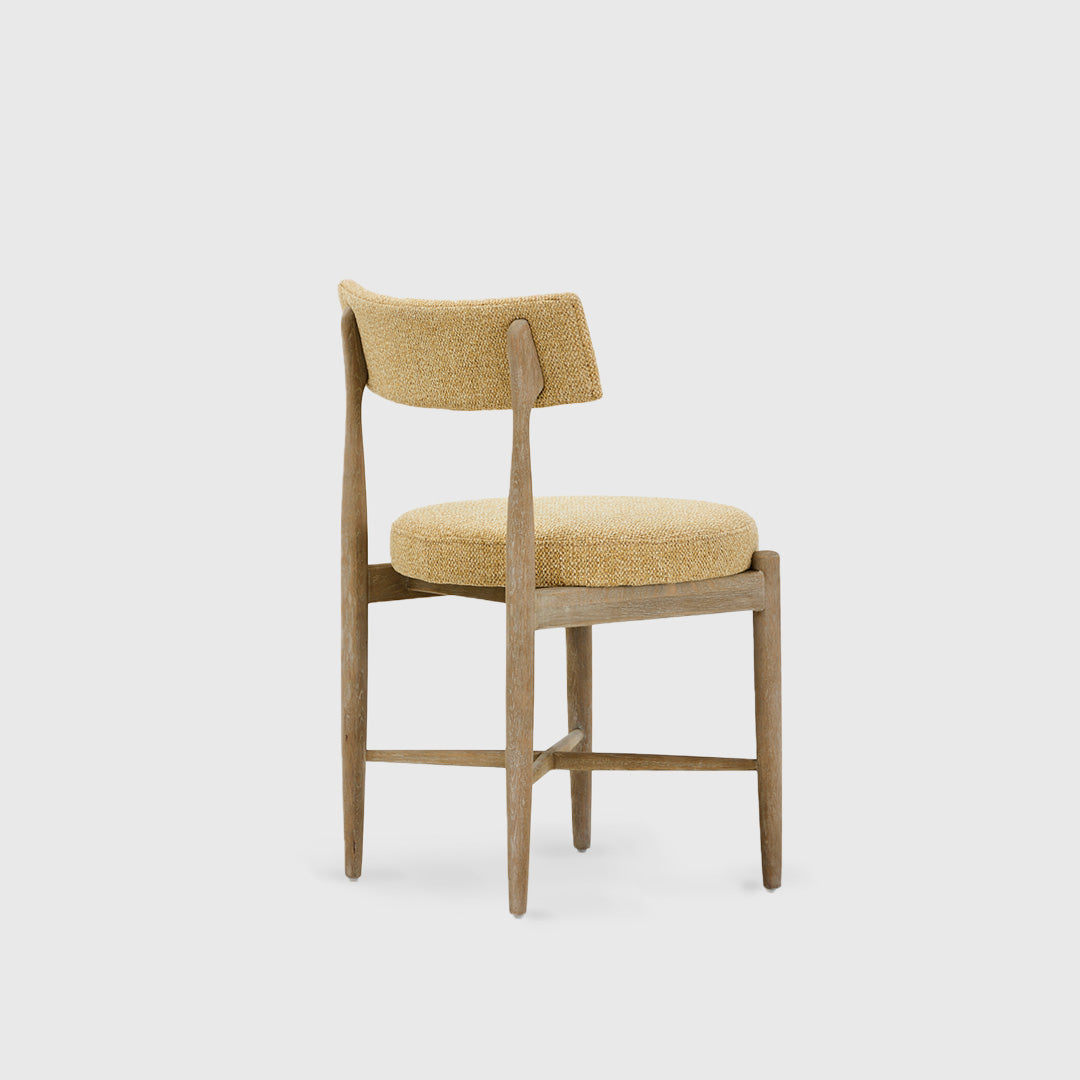 Inge Yellow Fabric Oak Dining Chair