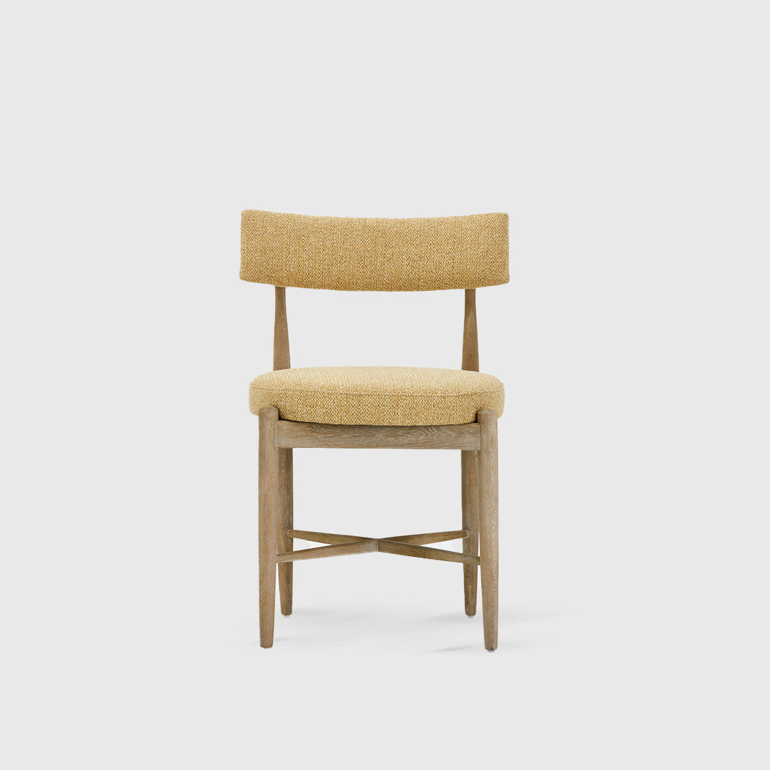 Inge Yellow Fabric Oak Dining Chair