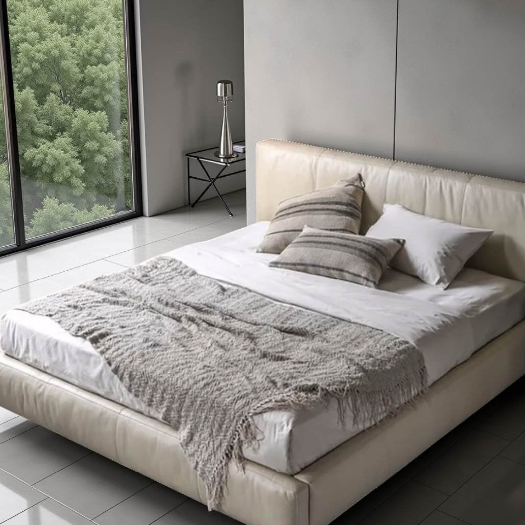 Jorgen Italian Retro Leather Bed