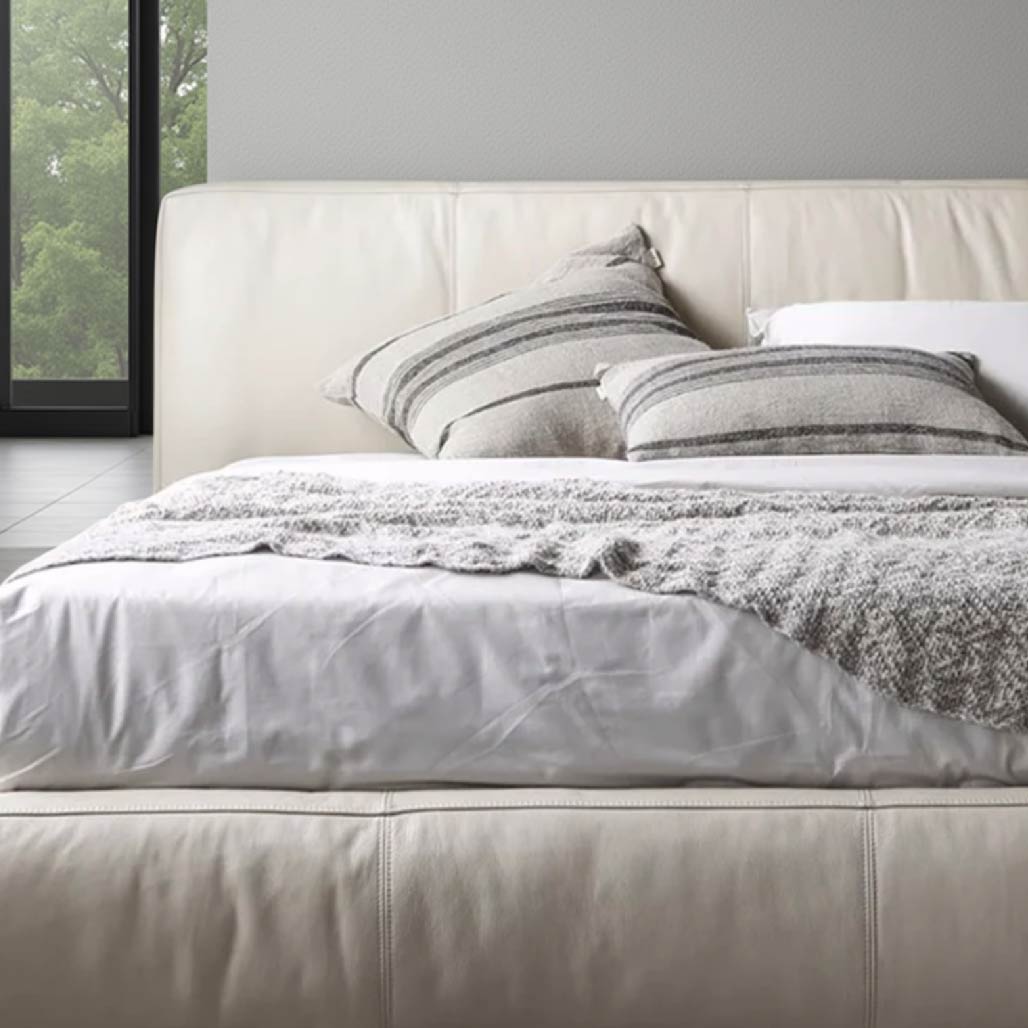 Jorgen Italian Retro Leather Bed