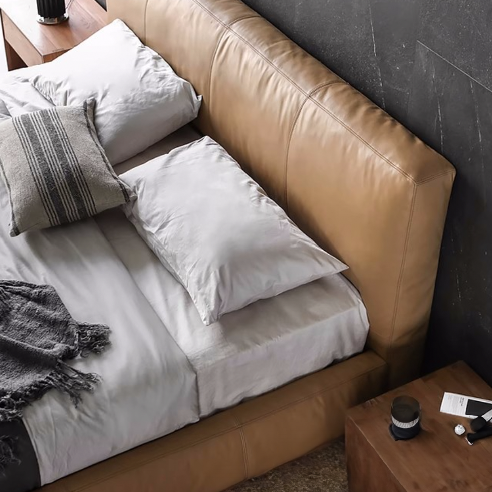 Jorgen Italian Retro Leather Bed