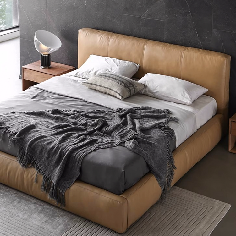 Jorgen Italian Retro Leather Bed
