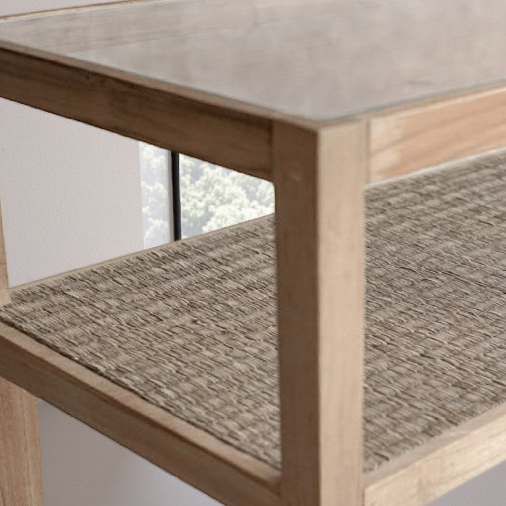 Vilma Sungkai Wood Glass Console Table