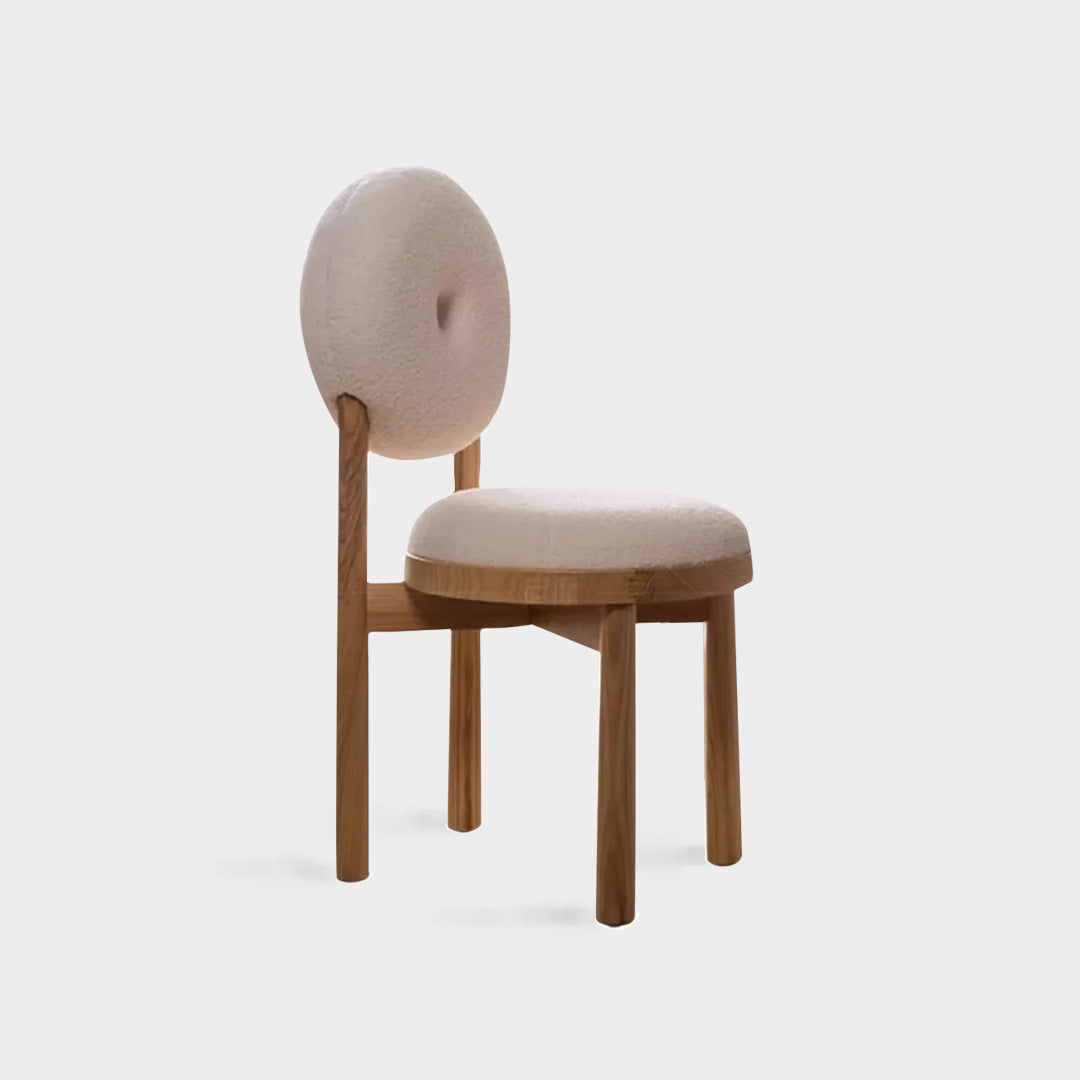 Lotta Boucle Solid Wood Dining Chair