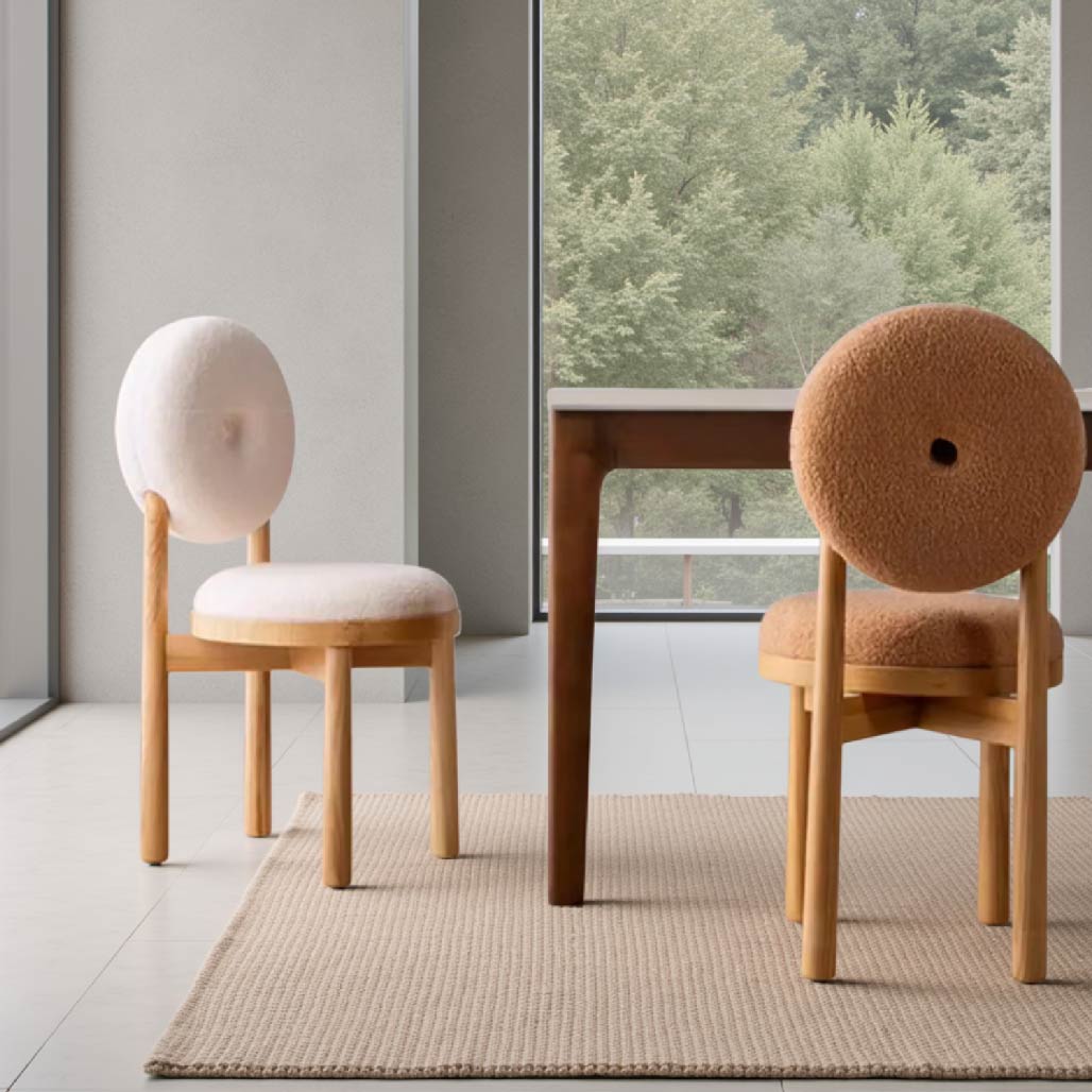 Lotta Boucle Solid Wood Dining Chair