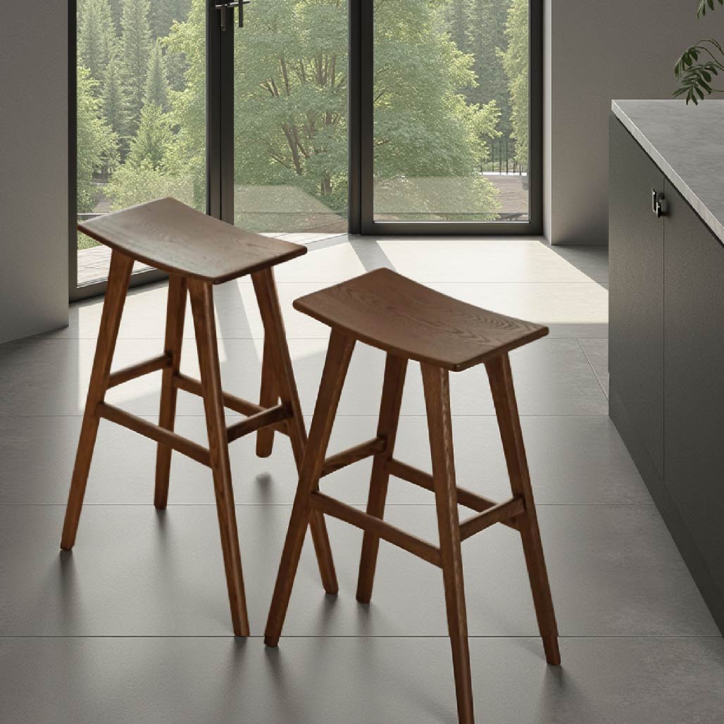 Njal Solid Wood Bar Stool