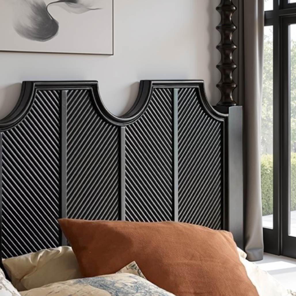 Olena French Style Solid Wood Retro Bed