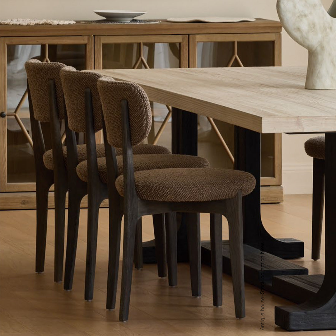 Ragnar Oak Wood Antique Fabric Dining Chair