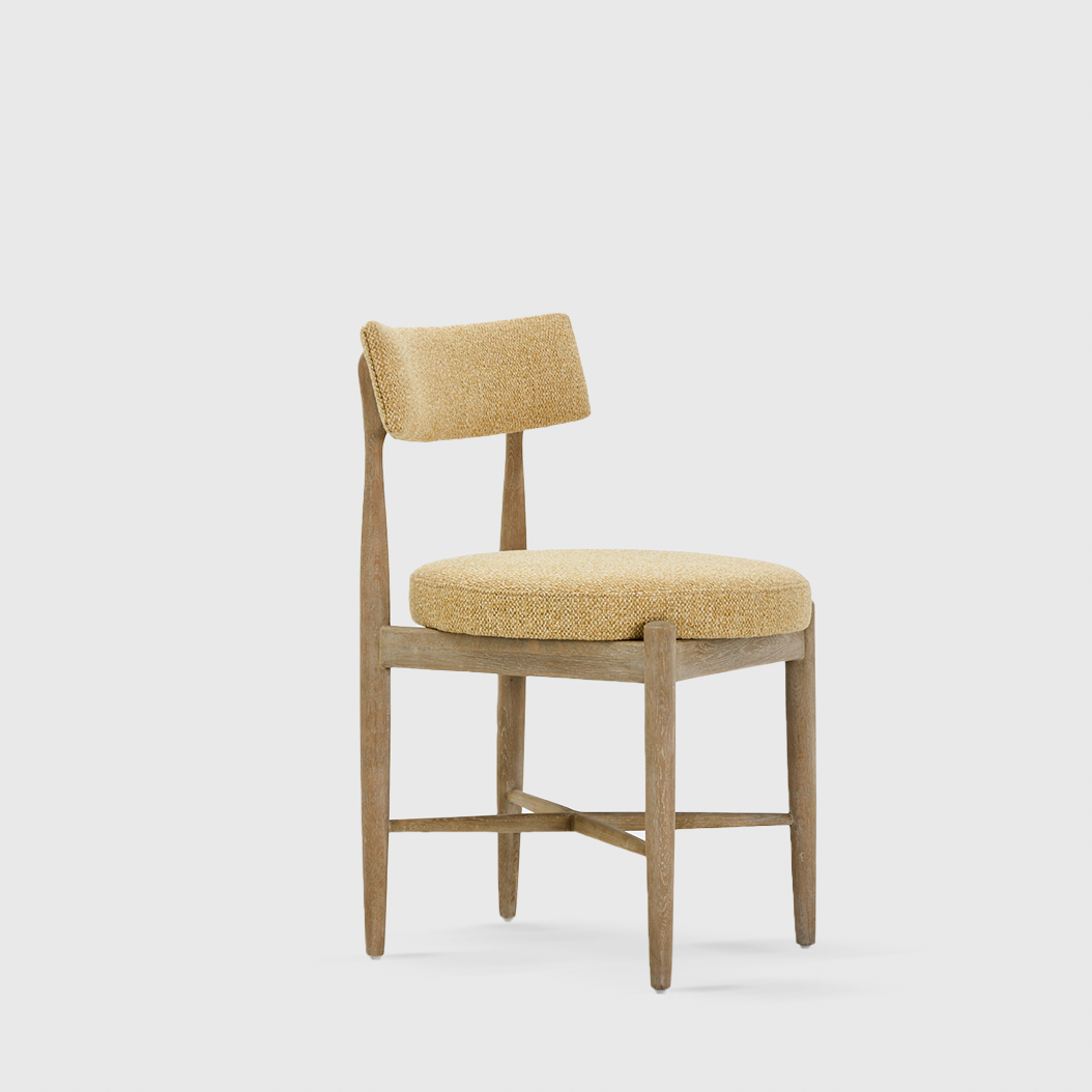 Inge Yellow Fabric Oak Dining Chair