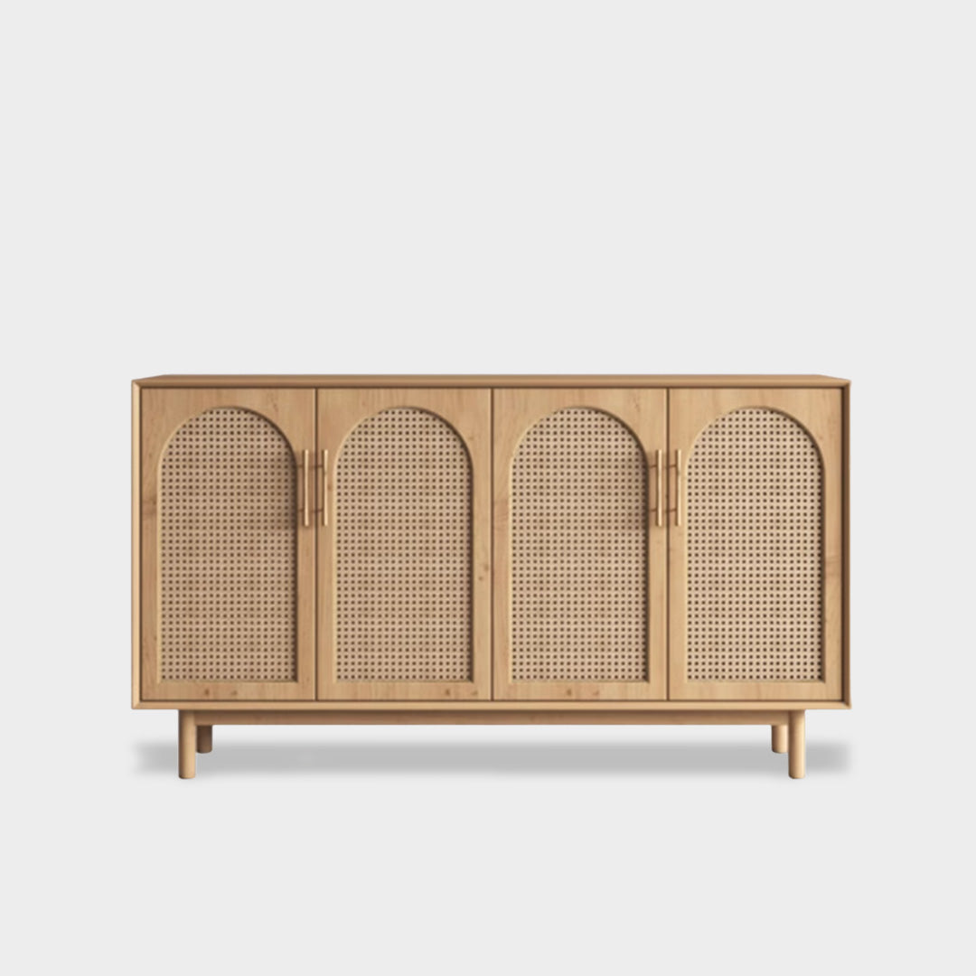 Viggo Solid Wood Rattan Cabinet