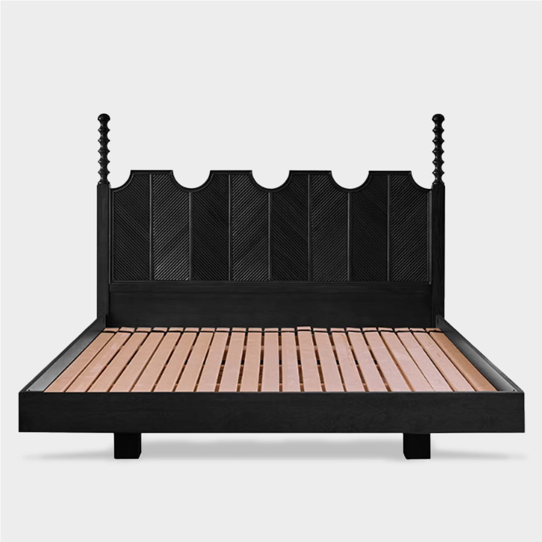 Olena French Style Solid Wood Retro Bed