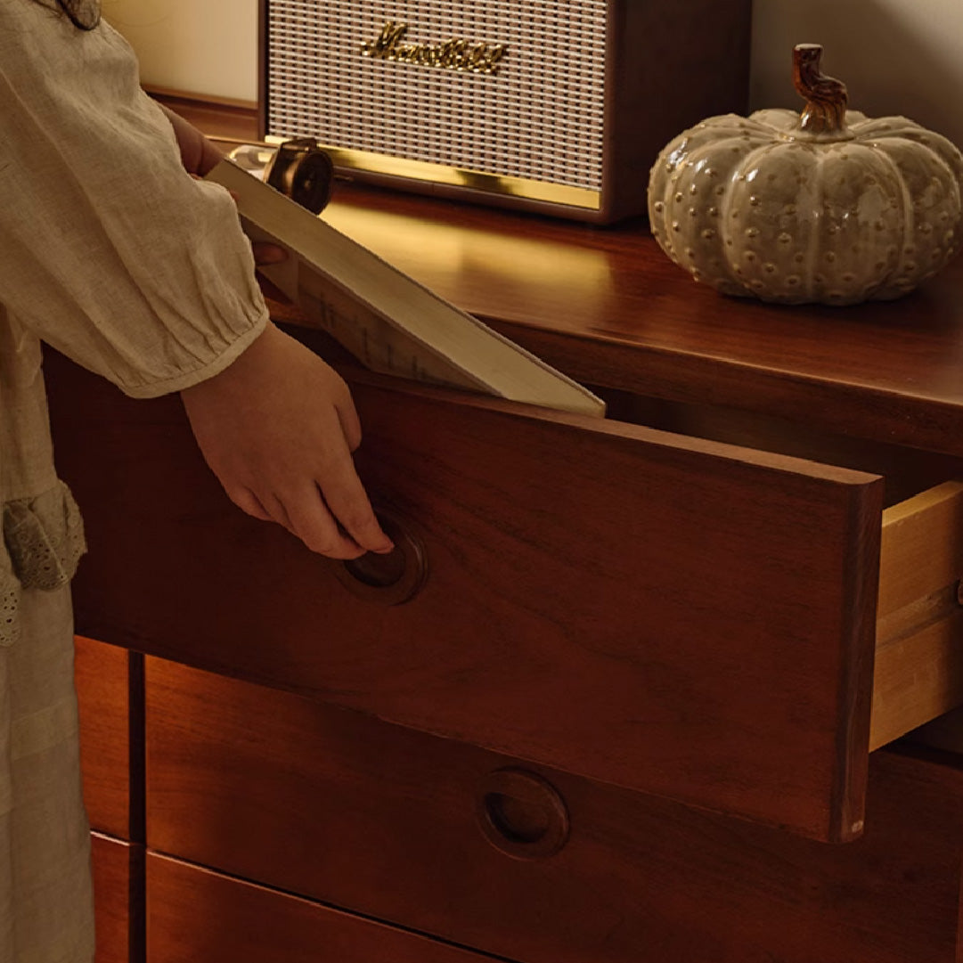 Maia Retro Multi Drawers Solid Wood Cabinet