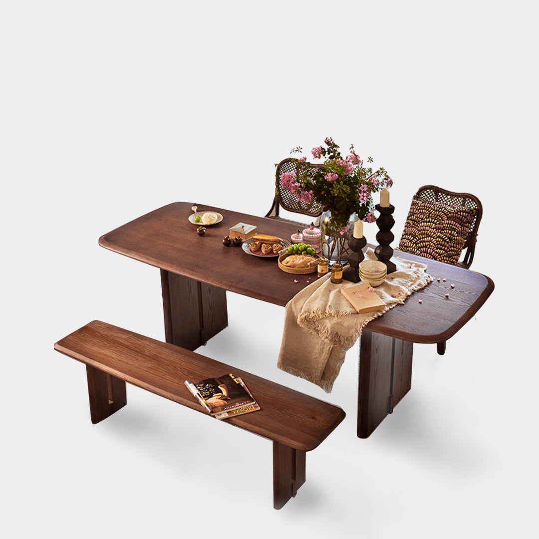 Tove Solid Wood Walunut Dining Table Set