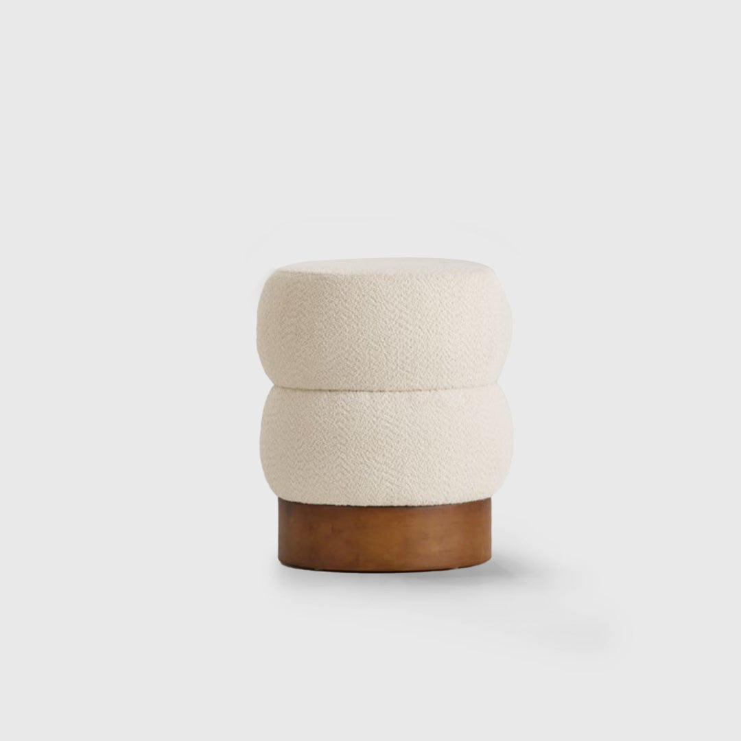Milo Stacked Boucle Accent Stool